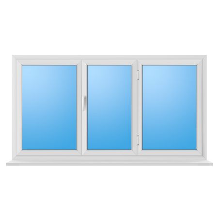 Стеновое окно REHAU трехстворчатое пластик (ПВХ) 2000х1400 мм белый